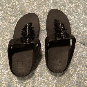black wedge fitflops